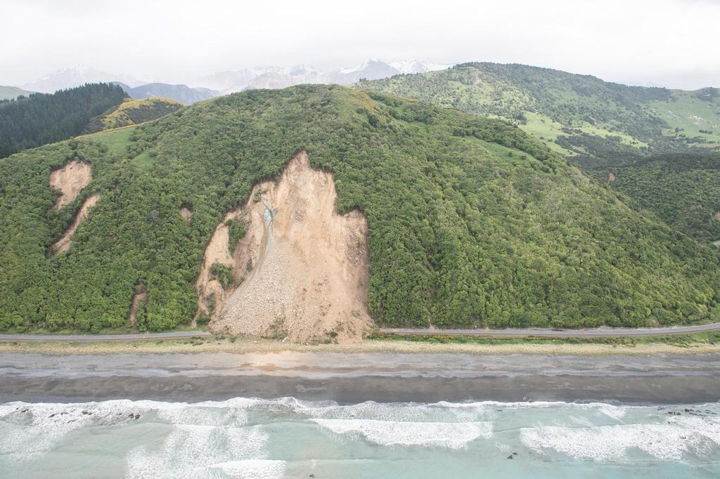 Damage to infrastructure following eathquake on 14 Nov 16 near Kaikoura coast © New Zealand Defence Force